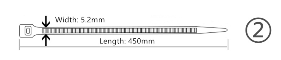 Sujetacables de nailon de 450 mm