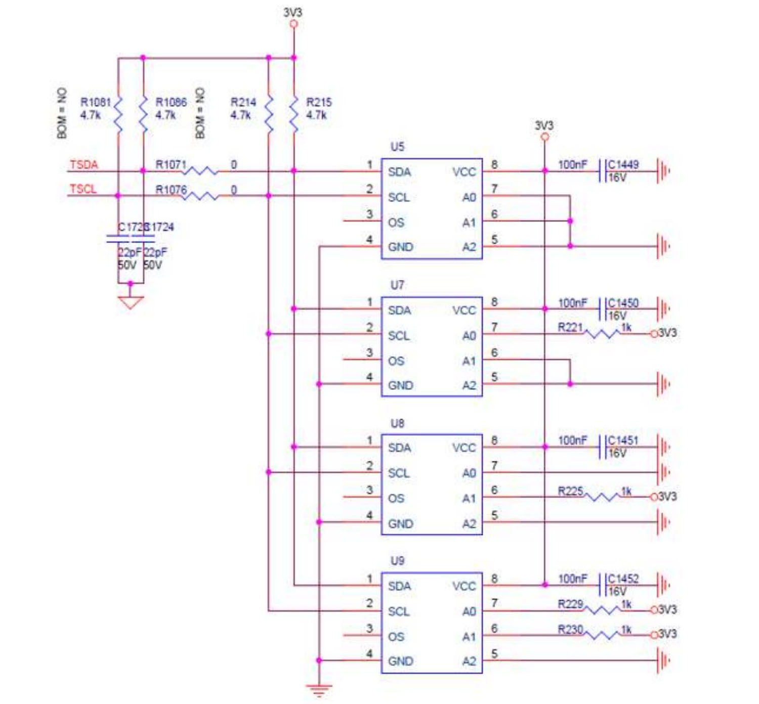 Diagrama del circuito de soldadura del chip del sensor de temperatura
