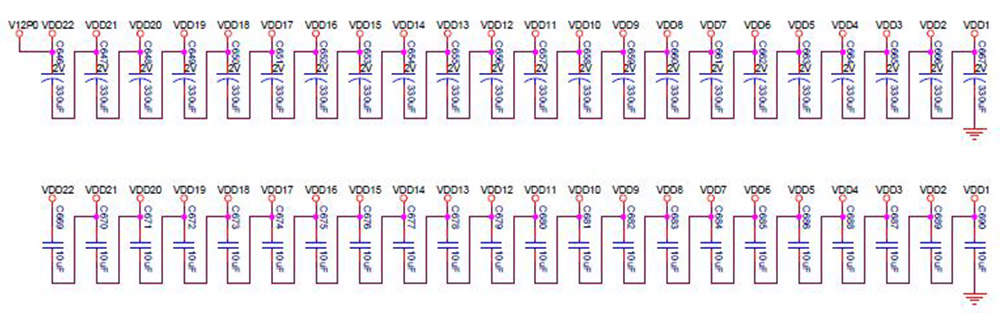 condensadores de filtro de dominio de voltaje