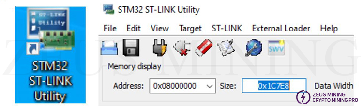 Software de STM32 ST-LINK Utility