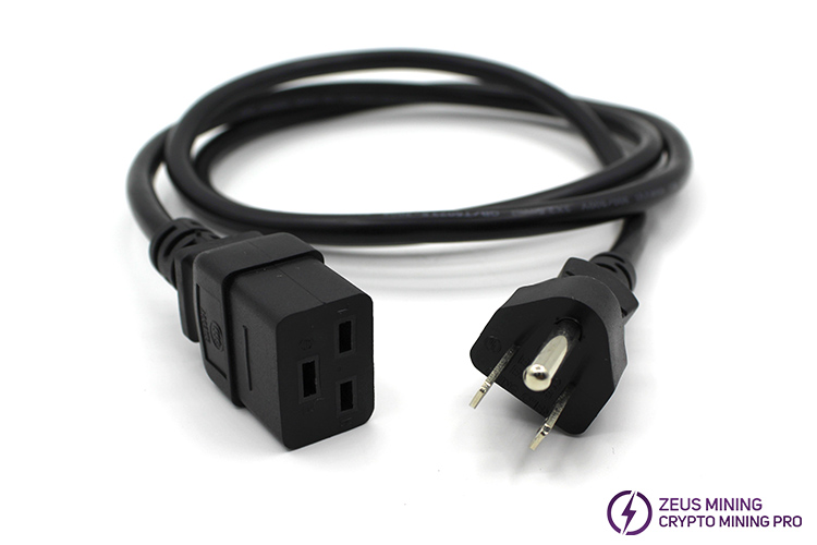 Cable de alimentación con enchufe estadounidense de 1.5 m para minero iceriver KS3