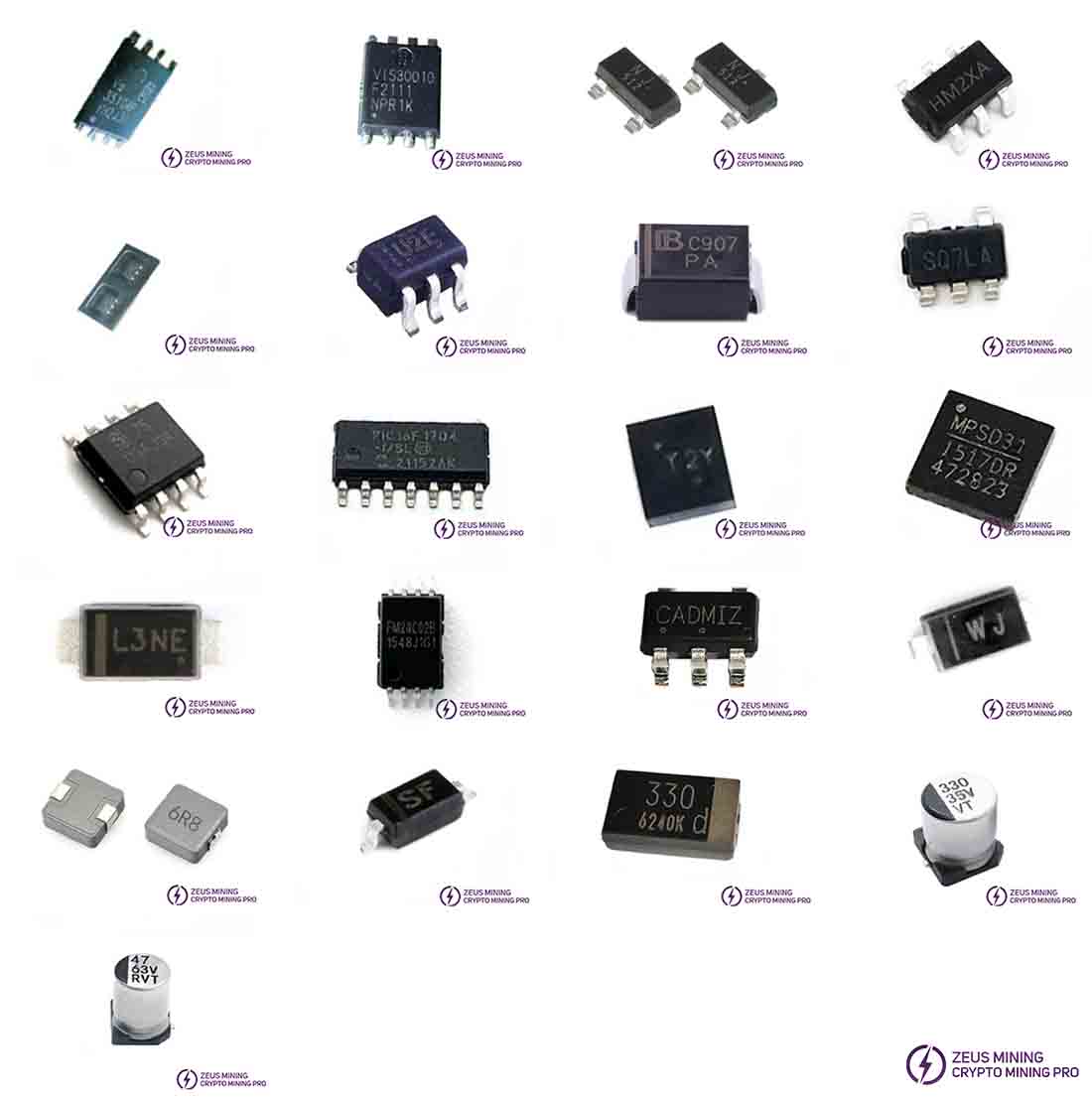 Lista de piezas de reparación de la placa hash Bitmain Antminer L7