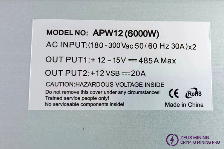 Fuente de alimentación modelo APW12 de 6000 W