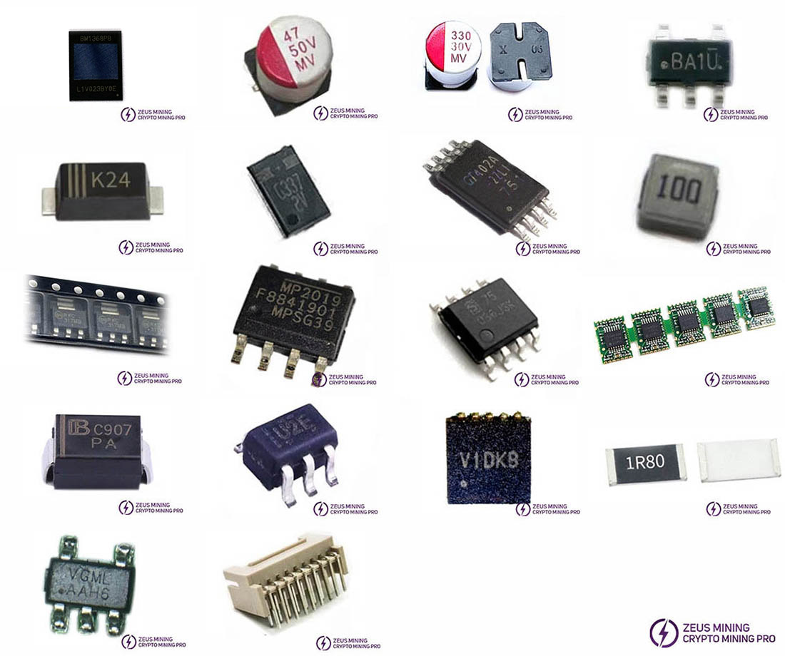 Lista de materiales tablero de hash Antminer T21 con chip ASIC BM1368PB