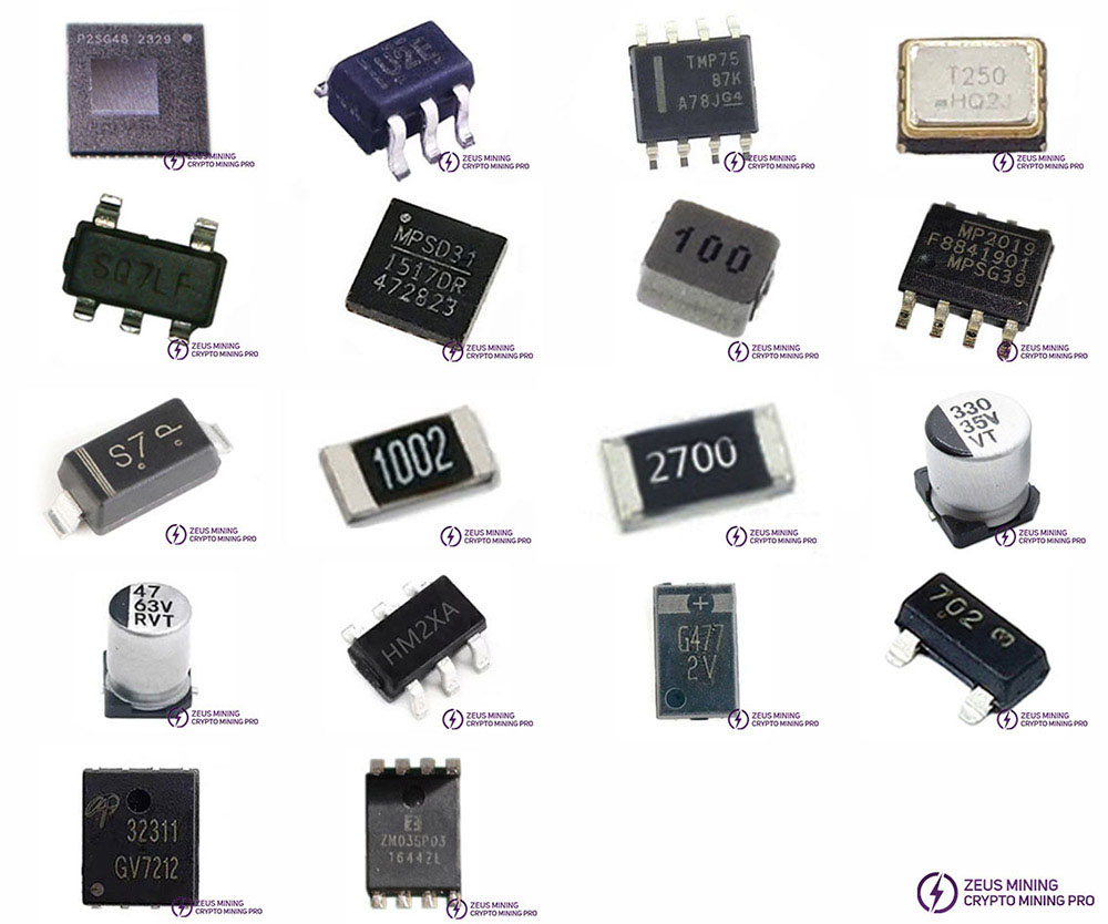 Lista de reparación de la placa hash KS3L con chips ASIC