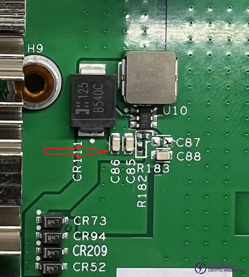 Circuito elevador de 18 V de la placa hash L1