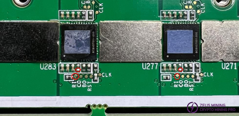 Punto de prueba para el chip asic L1