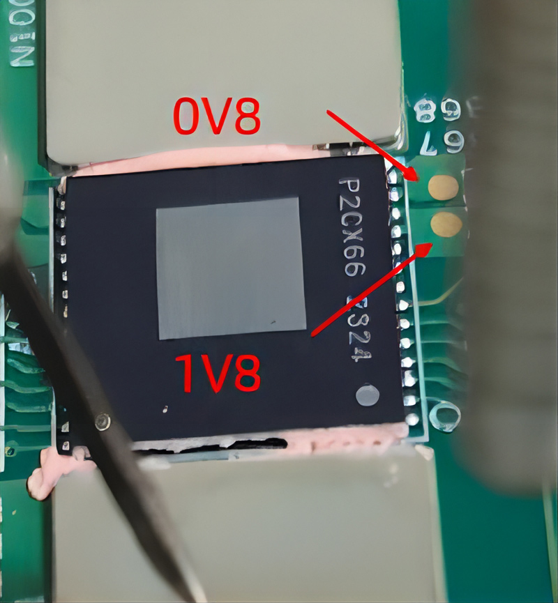 LDO 1,8 V 0,8 V punto de prueba