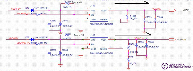 Diagrama esquemático del chip LDO para E9 pro