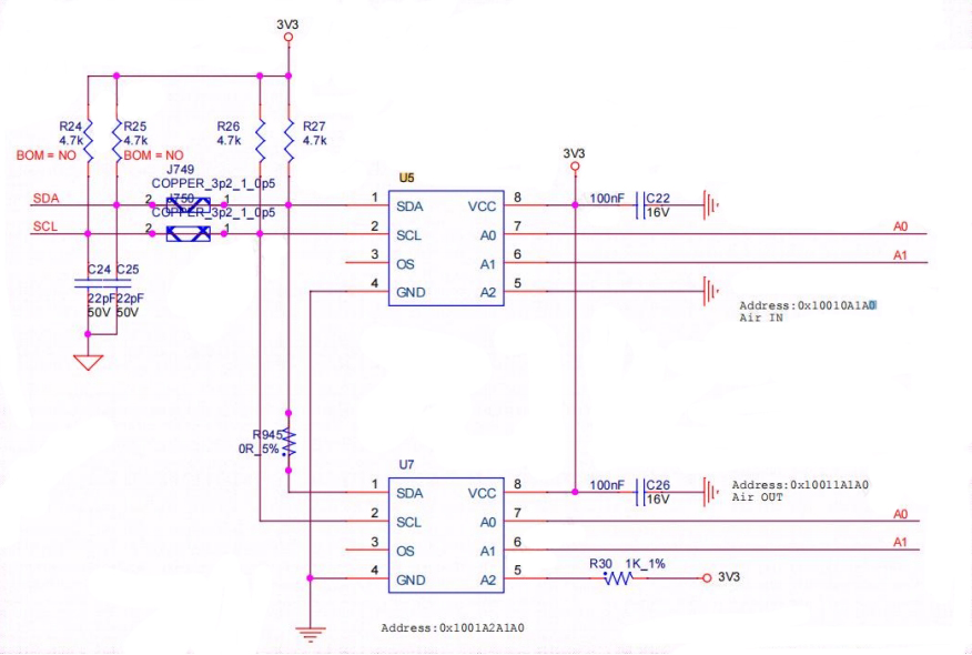 Circuito sensor de temperatura Bitmain T21