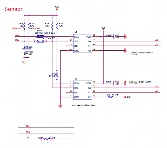 Circuito sensor de temperatura Bitmain T21