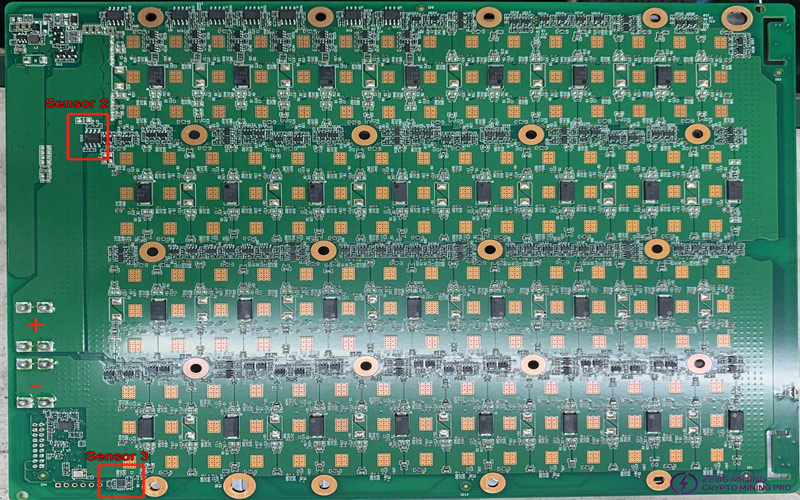 Circuito del sensor de temperatura de la placa Hydro Hash S19 pro+