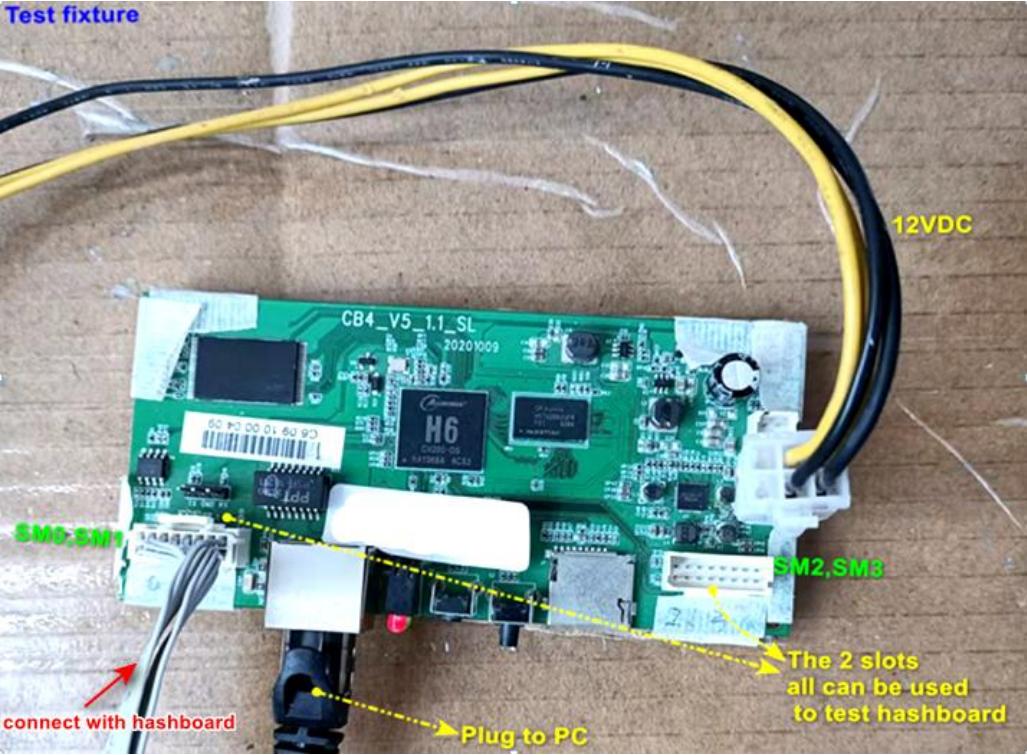 Conexión del tablero de control del accesorio de prueba