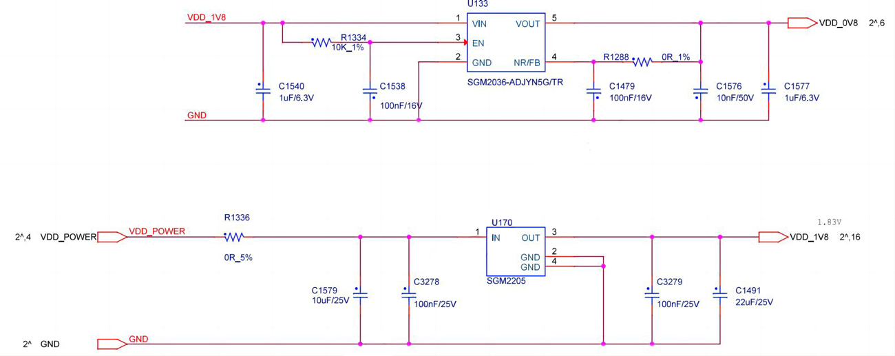 Diagrama de circuito LDO de placa hash Antminer s19a pro