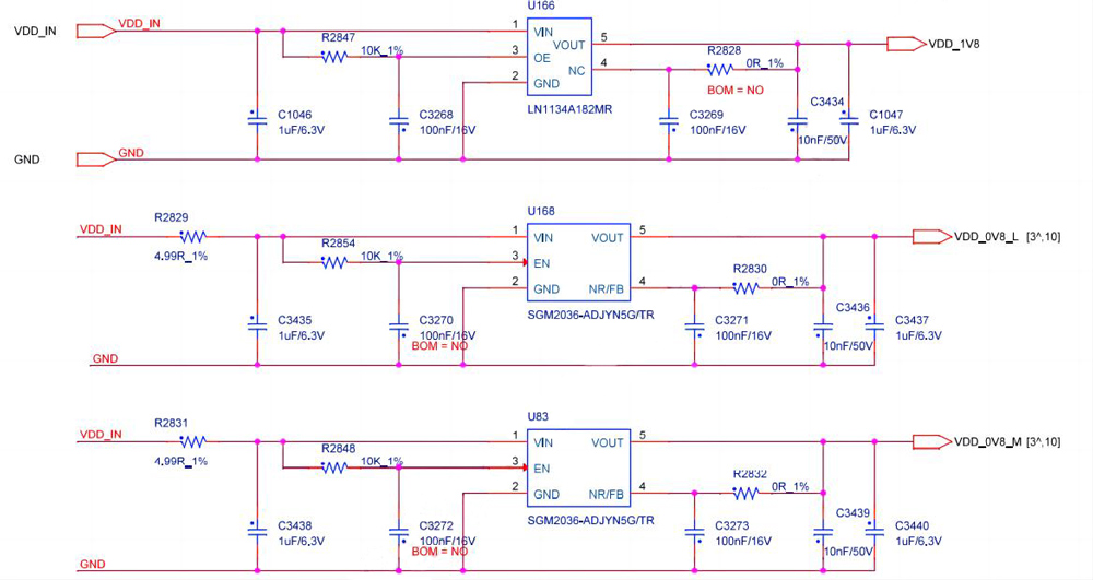 LDO de la placa hash BHB28501 1.8V