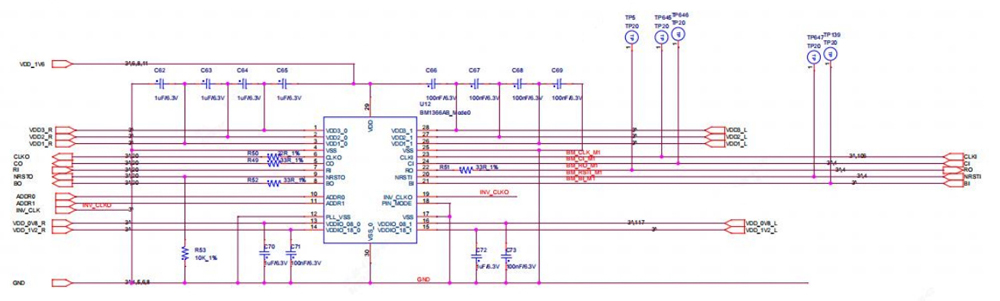 Diagrama del circuito de la placa hash BHB56902