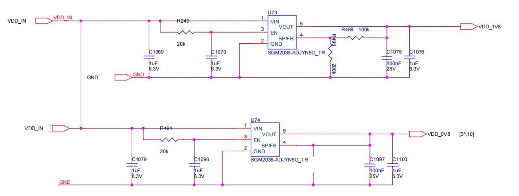 Diagrama del circuito de salida LDO de s19k pro