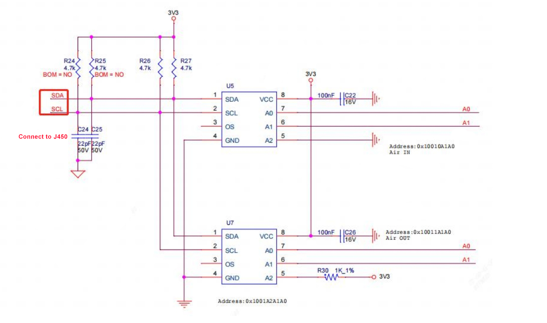 Circuito sensor de temperatura de Antminer s19k pro