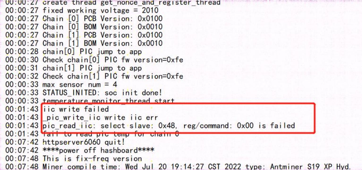 Error IIC de Antminer S19 XP hydro