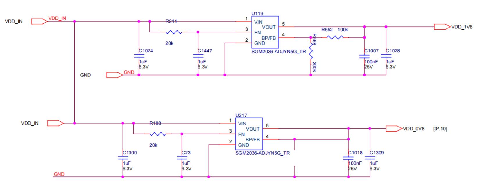 Diagrama del circuito LDO del S19jpro+