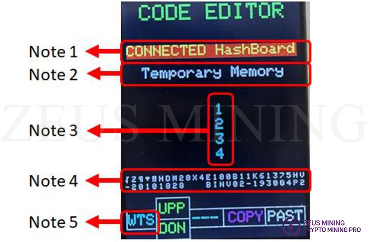 Página del editor de EEPROM