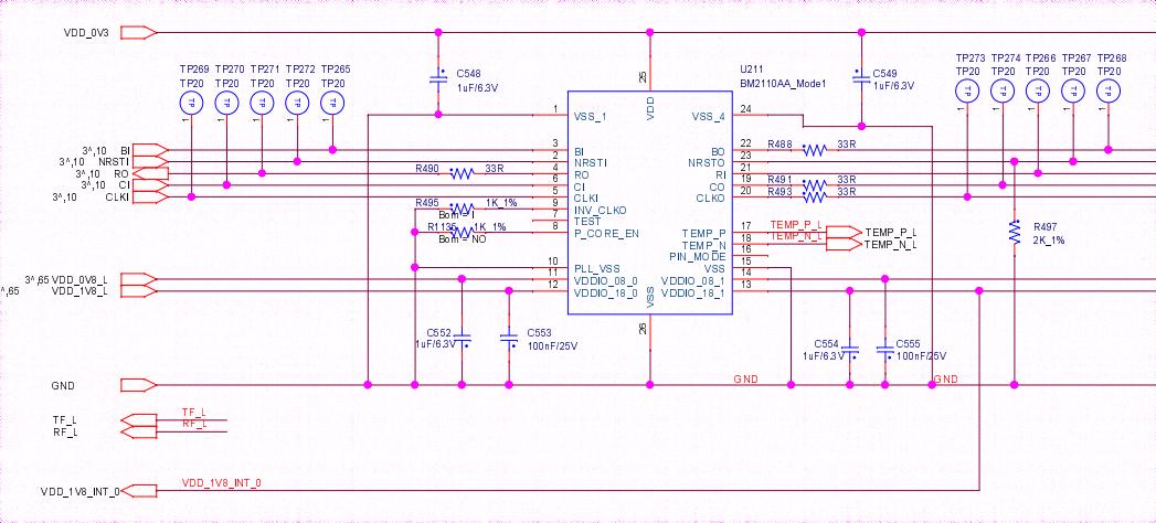 Diagrama de pines del chip BM2130