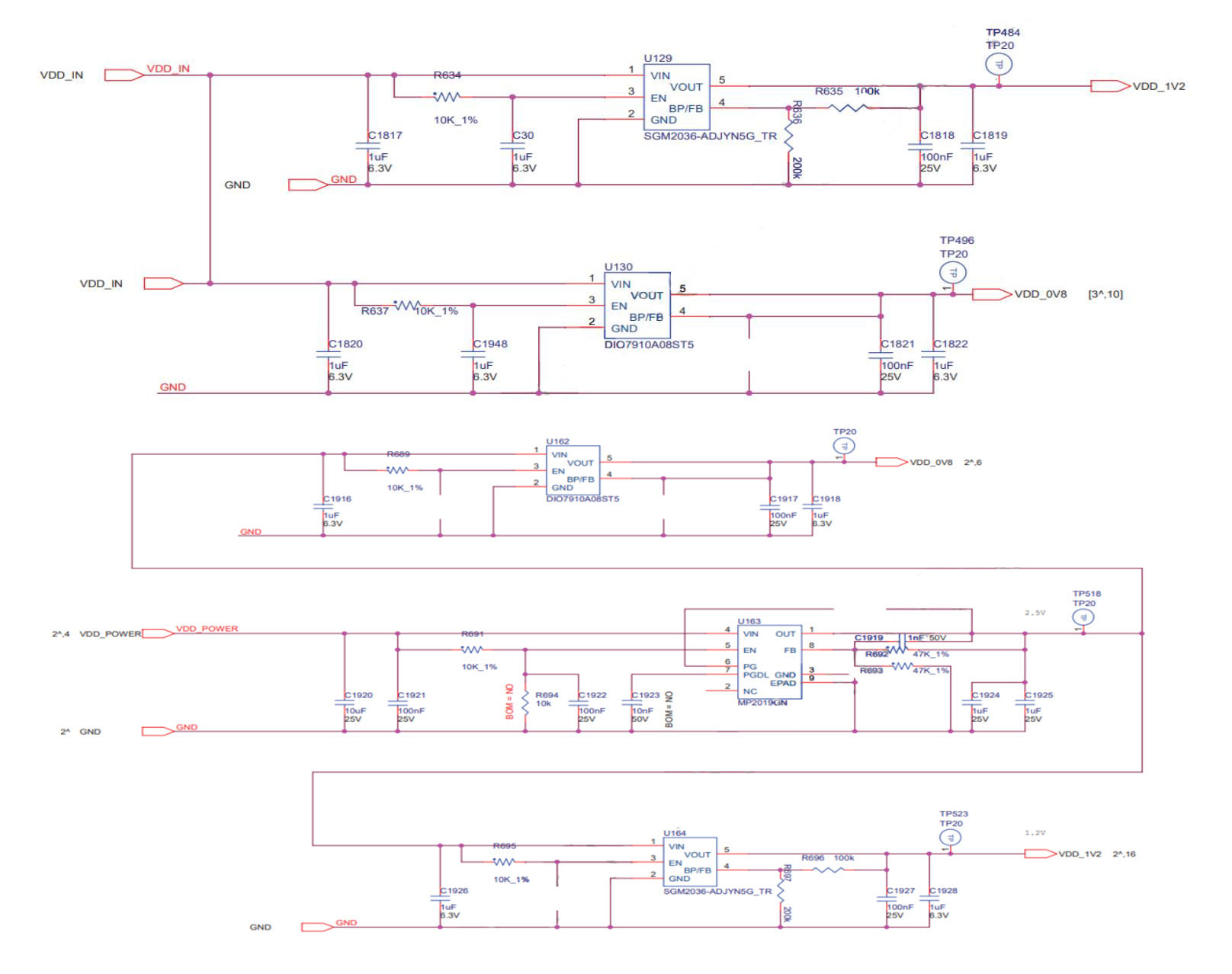 Esquema del circuito LDO S19XP