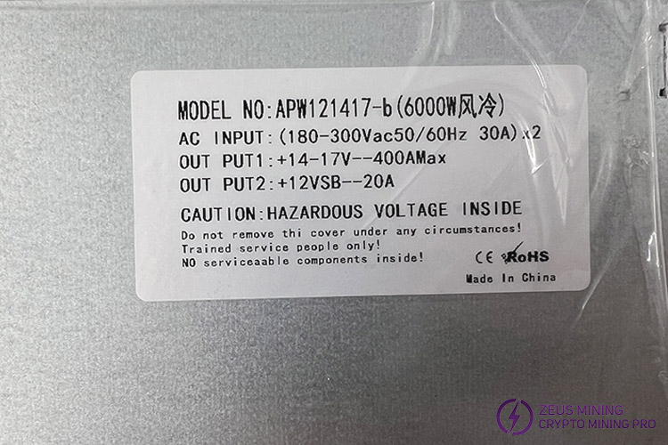 Fuente de alimentación con overclocking APW121417b de 6000 W