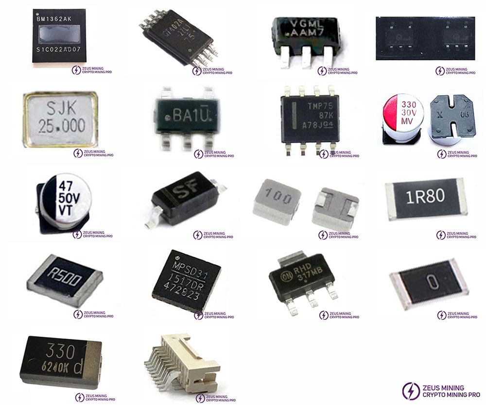 Lista de piezas de reparación de la placa hash S19 BHB42831