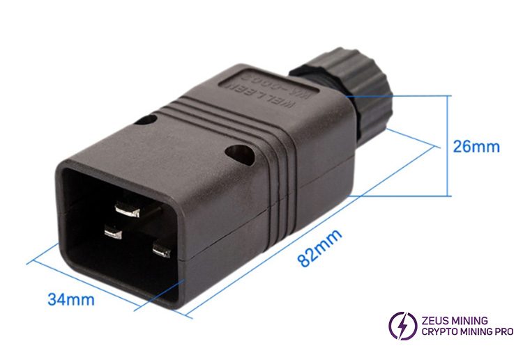 Conector macho C20, enchufe de alimentación de CA 16 A 250V