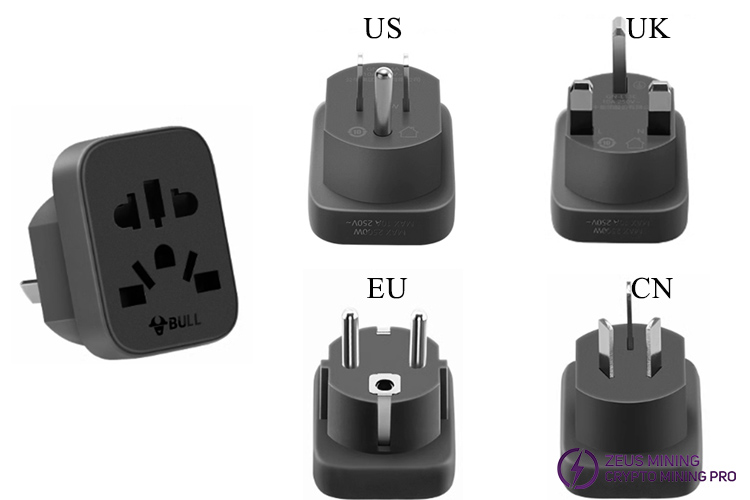 Adaptador de enchufe de CA para cargador de pared internacional