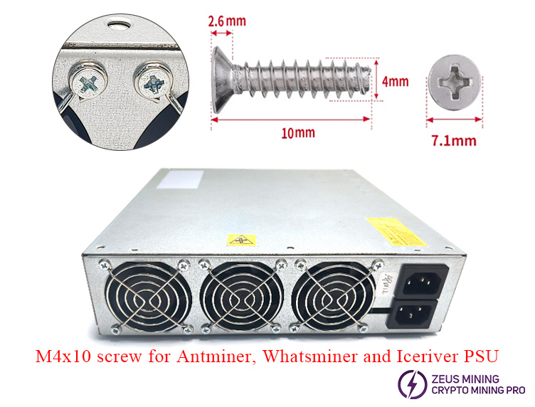 Tornillo de cabeza plana M4x10 para fuente de alimentación APW12