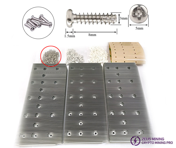 Tornillo M3x8 para disipador de calor de actualización Antminer