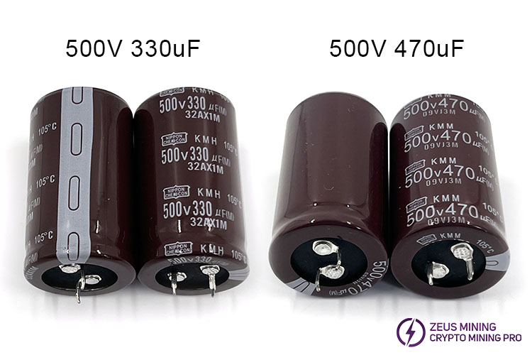 Condensador electrolítico de 500V 330µF y 470µF
