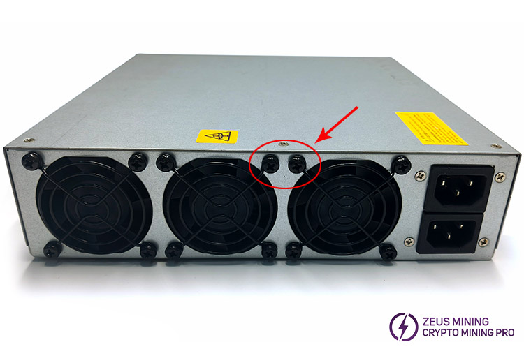 Tornillo del ventilador de la fuente de alimentación de Antminer