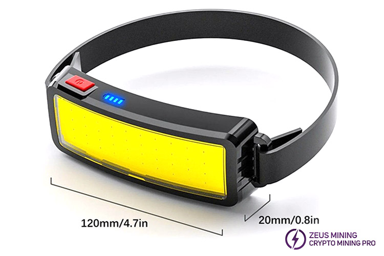 Linterna frontal tipo reflector COB recargable por USB