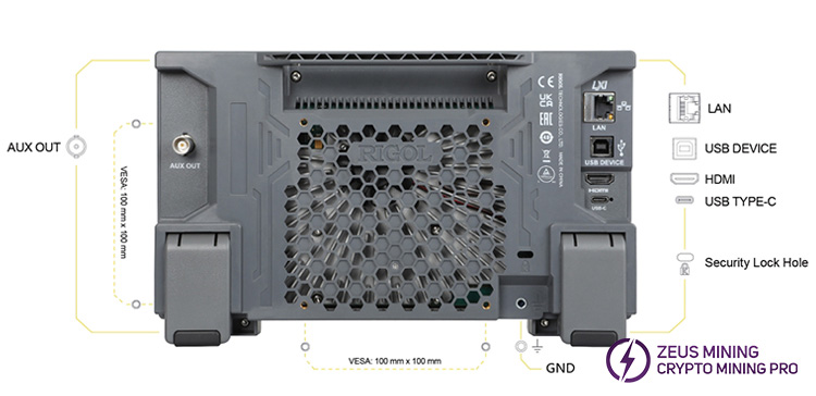Osciloscopio digital DHO814 de 100MHz para mantenimiento de placas hash