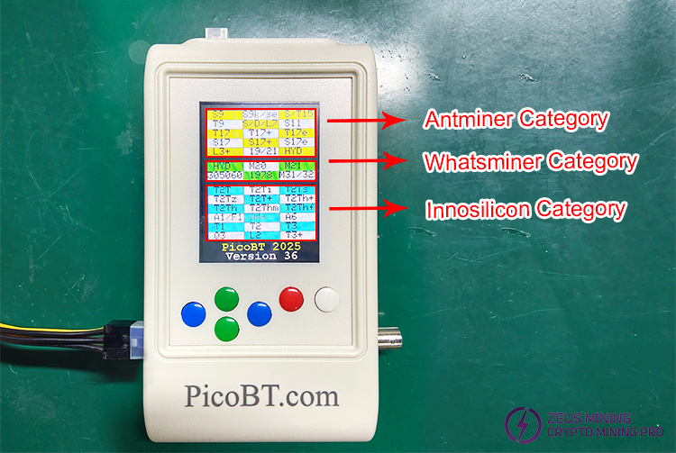 Interfaz de prueba del comprobador picobt