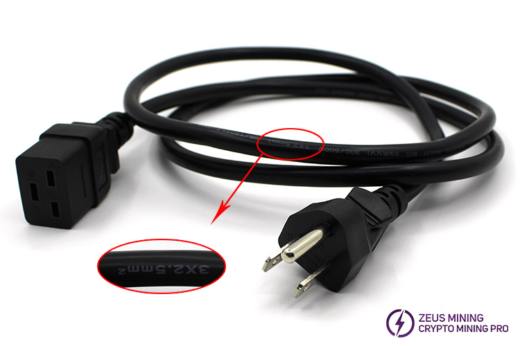 cable de alimentación whatsminer 16a