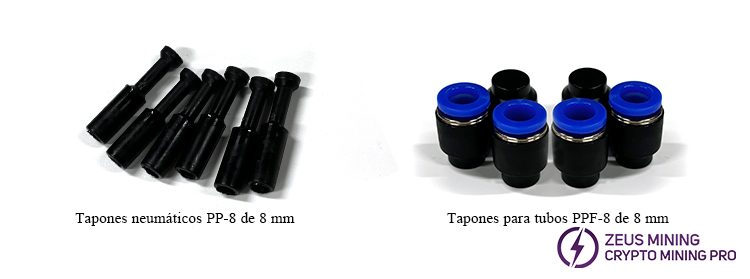 Kit de tapa de tubo de tapón PP8 PPF8 para placa de refrigeración por agua Antminer KS5