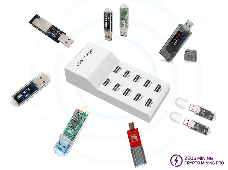 Regleta de enchufes USB de 50 W con cargador de pared