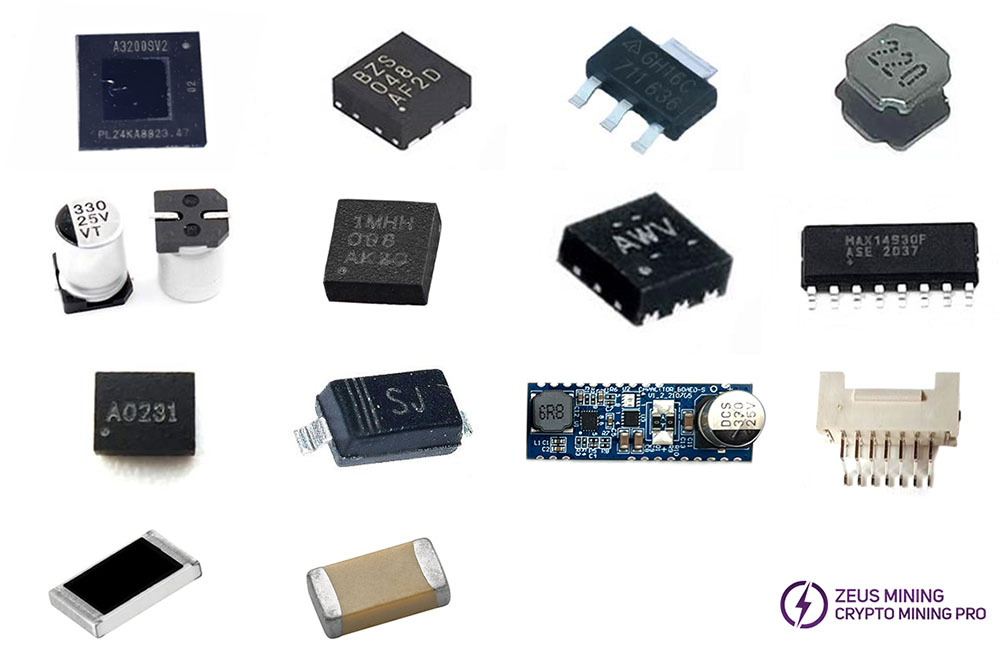 Lista de piezas de repuesto de la placa hash Avalon 1166PRO