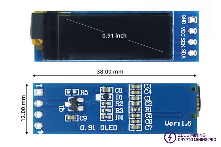 Módulo de pantalla OLED I2C de 0,91 pulgadas