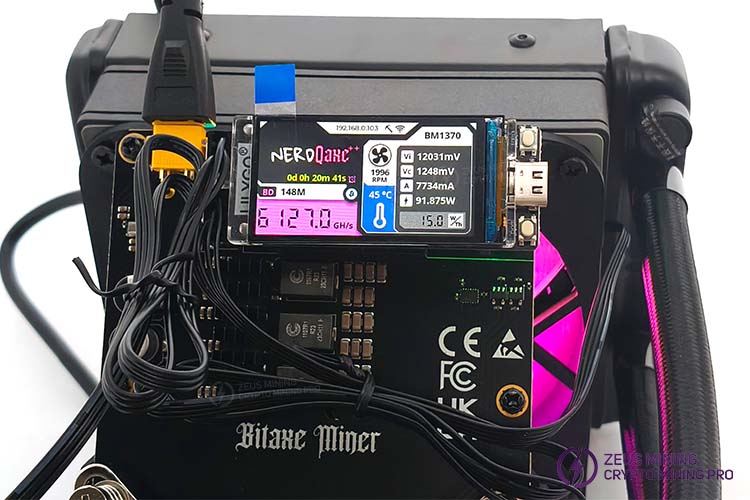 NerdQaxe++ Rev6 Hydro 6T, minero silencioso de Bitcoin en solitario