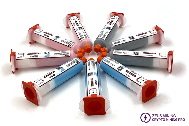 Masilla térmica HY2010 para el mantenimiento de mineros ASIC