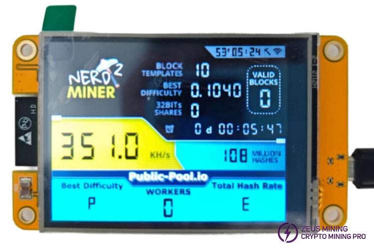 Nerdminer V2 350KH SOLO equipo de minería