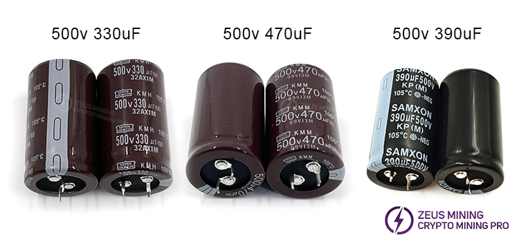 Condensador electrolítico de 500V 330µF y 470µF Condensador electrolítico de 500V 330µF y 470µF