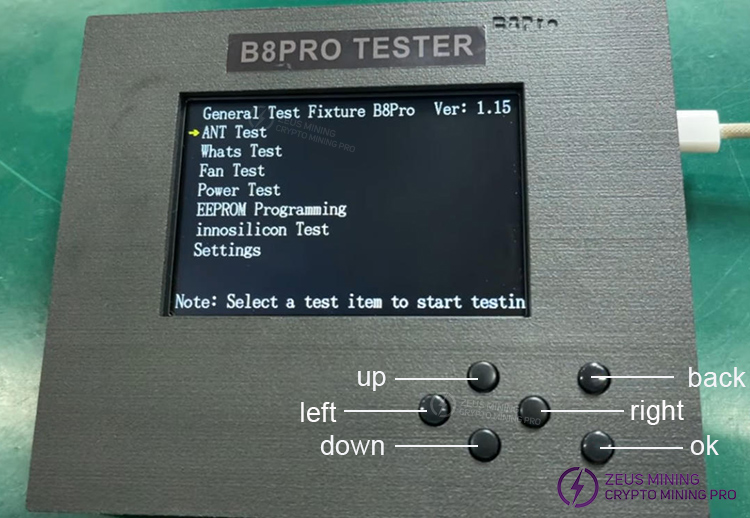 Presentación del botón de prueba del probador B8 B8Pro