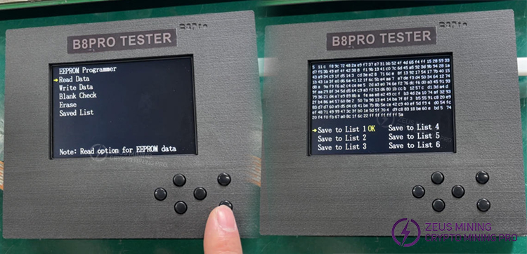 Cómo leer el archivo EEPROM con el probador B8PRO