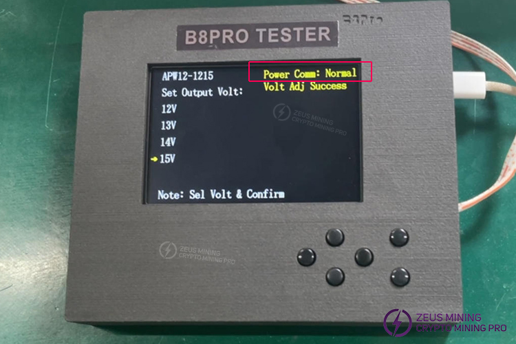 Resultado de la prueba del probador B8PRO para APW12